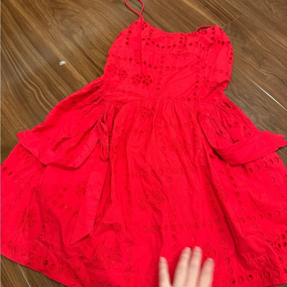 Damson Madder / Penelope mini dress in red eyelet broderie 6 - Picture 5 of 9